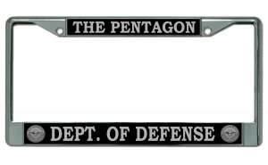 The Pentagon Dept. Of Defense Chrome License Plate Frame