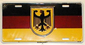 Germany Flag with Eagle License Plate