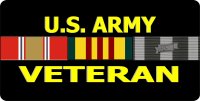 U.S. Army Veteran Ribbon Photo License Plate