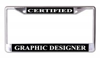 Certified Graphic Designer Chrome License Plate Frame