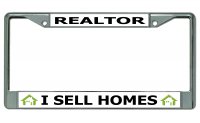Realtor I Sell Homes Chrome License Plate Frame
