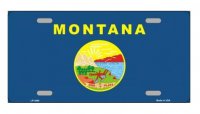 Montana State Flag Metal License Plate