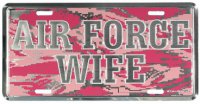 Air Force Wife on Pink Camo License Plate