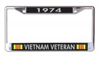 1974 Vietnam Veteran Chrome License Plate Frame