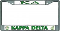 Kappa Delta Chrome License Plate Frame