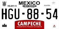 Mexico Campeche Photo License Plate