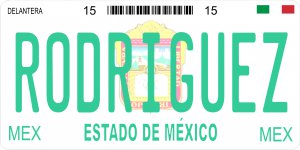 Mexico Estado De Mexico Photo License Plate