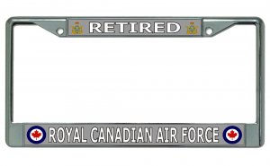 Retired Royal Canadian Air Force Chrome License Plate Frame