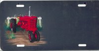 Tractor Red Airbrush License Plate