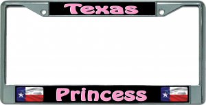 Texas Princess Chrome License Plate Frame
