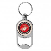 U.S. Marine Corps Logo Dog Tag Bottle Opener Key Chain