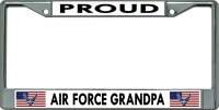 Proud Air Force Grandpa Chrome License Plate Frame