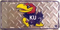 Kansas Jayhawks College Diamond License Plate