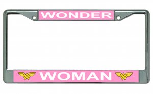 Wonder Woman Chrome Photo License Plate FRAME