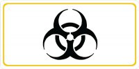 Biohazard White Photo License Plate