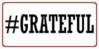 Hashtag Grateful Photo License Plate