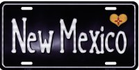 New Mexico Flag Script Metal License Plate