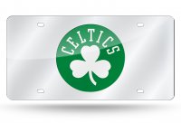 Boston Celtics Silver Laser License Plate