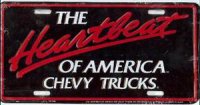 Chevy Trucks Heartbeat of America License Plate