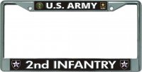 U.S. Army 2nd Infantry #2 Chrome License Plate Frame