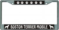 Boston Terrier Mobile Chrome License Plate Frame