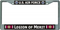U.S. Air Force Legion Of Merit Chrome License Plate Frame