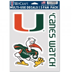 Miami Hurricanes 3 Fan Pack Decals