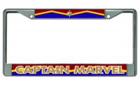 Captain Marvel Chrome License Plate Frame