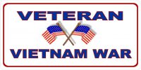 Veteran Vietnam War Photo License Plate