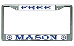 Free Mason Chrome License Plate Frame