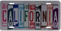 California Cut Style Metal License Plate