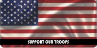 U.S. Flag Support Our Troops Photo License Plate