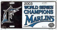 Florida Marlins 2003 Champions License Plate
