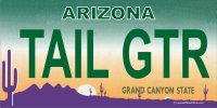Arizona TAIL GTR Photo License Plate
