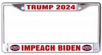 Trump 2024 Impeach Biden Chrome License Plate Frame