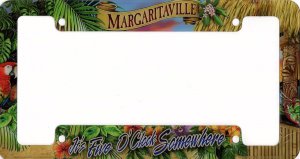 It's Five O'CLOCK Margaritaville Sunset License Plate Frame