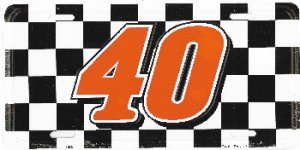Sterling Marlin #40 Checkered Flag Plate
