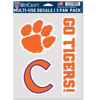 Clemson Tigers 3 Fan Pack Decals