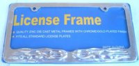 Chrome Flame License Plate Frame