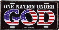 One Nation Under God License Plate