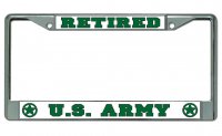 U.S. Army Retired #2 Chrome License Plate Frame