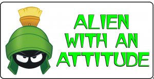 Marvin Martian Alien With An Attitude Photo License Plate