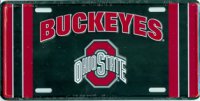 Ohio State Buckeyes Black License Plate