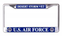 U.S. Air Force Desert Storm Vet Chrome License Plate Frame