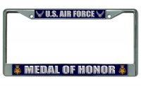 U.S. Air Force Medal Of Honor Chrome License Plate Frame