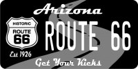 Arizona Route 66 Photo License Plate