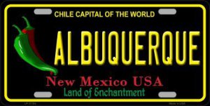 Albuquerque New Mexico Black State Metal License Plate