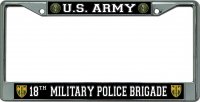 U.S. Army 18th Military Police Brigade Chrome Frame