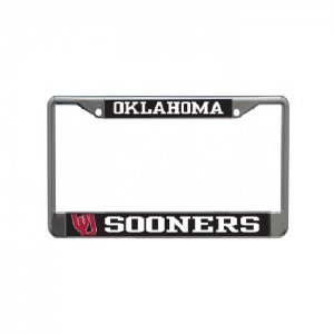 Oklahoma Sooners Black Laser Chrome License Plate Frame