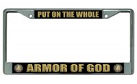 Armor Of God Chrome License Plate Frame